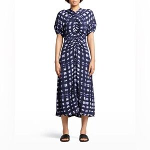 Proenza Schouler Navy and White Midi Dress